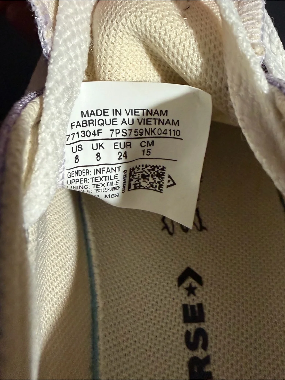 Converse Kids Low Top Sneakers in Lavender with White Accents